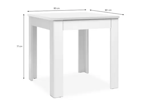 Esstisch - LB ca. 80x80 cm, Weiß
