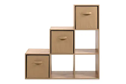 Raumteiler - inkl. Stoffboxen, B ca. 89 cm, Artisan Eiche Nachbildung, Beige