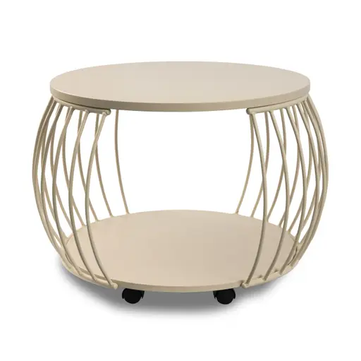 Couchtisch - Ø/H ca. 60x47 cm, Cremeweiß