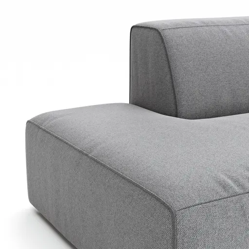 Ecksofa Elementos - Abschlusselement mit 1-Sitzer und Ecke rechts, Stoff, Grau