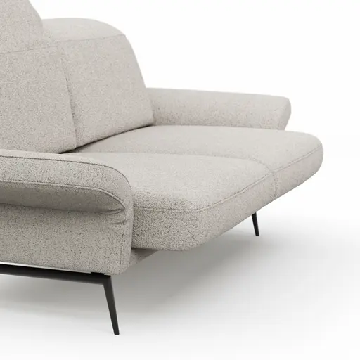 Sofa Estrela 2.0 - 2,5-Sitzer inkl. Kopfteil/Armteil verstellbar und Sitzvorzug motorisch, Stoff, Creme