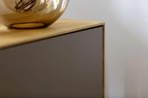 Highboard Mileto - BHT ca. 136x118x35 cm, MDF Steingrau, Naturdesign