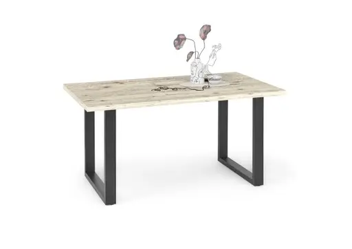 Esstisch - LB ca. 160x90 cm, Sandeiche, Schwarz