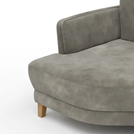 Sofa Stamford - 3,5-Sitzer, Bogen links mit Ecksofa 2-sitzig und Abschlusshocker Rechts, Stoff, Anthrazit