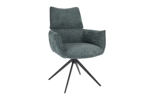 Armlehnstuhl MARGIT - drehbar, Stoff, Graublau