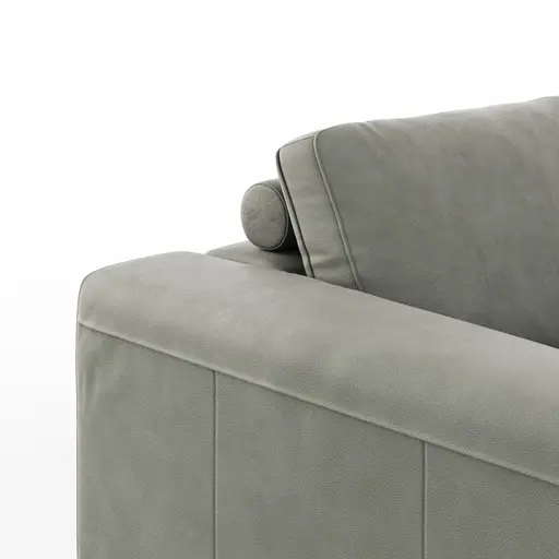 Ecksofa Solano - 2,5-Sitzer mit Ecke Rechts, Leder, Grau