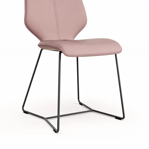 Stuhl Penthouse - Leder, Mauve, Kufen, Anthrazit