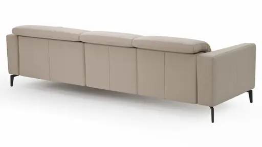 Ecksofa Rafaela 2.0 - 2,5-Sitzer mit Longchair rechts inkl. Kopfteilverstellung, Leder, Champagner
