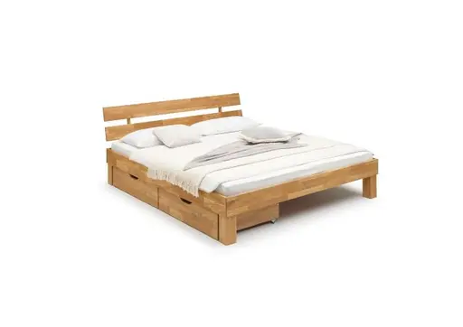 Bettgestell- Liegefläche ca. 180x200 cm, Wildeiche, Massiv, Geölt