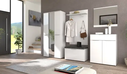 Garderobenpaneel - B ca. 80 cm, Weiß