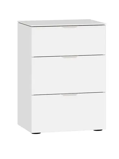 Nachtkommode JOIN IT- Glas, Cremeweiß, Weiß