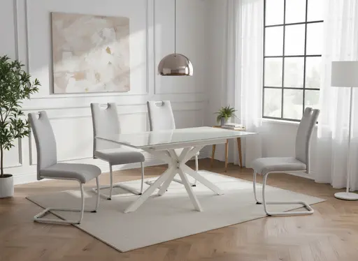 Freischwinger - Stoff, Beige