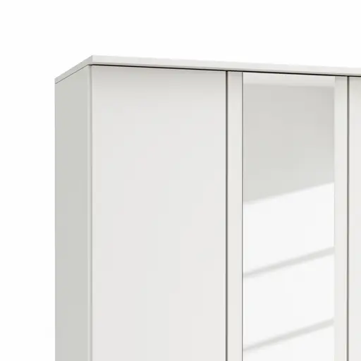 Drehtürenschrank Viana - B. ca. 136 cm, Lack, Weiß