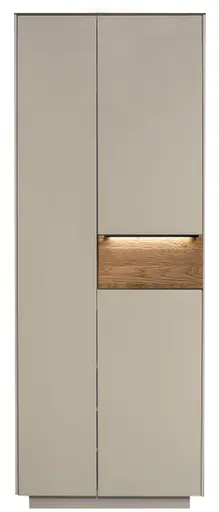 Garderobenschrank - mit Beleuchtung, B ca. 72 cm, Kaschmir, Eiche massiv