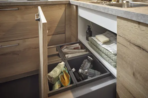 U-Küche 52.190 GL 7 519, Alteiche Provence Synchronpore Nachbildung 