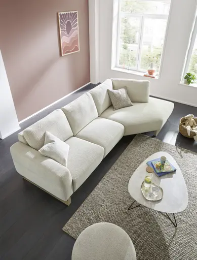 Couchtisch Oliva - LBH ca. 100x70x37 cm, HPL, Creme Natur