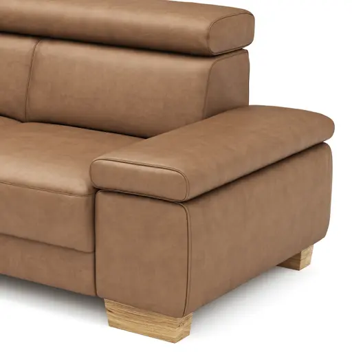 Ecksofa Philadelphia -  Ecke links, 2,5-Sitzer, Kopfteil verstellbar (manuell), Stoff, Braun