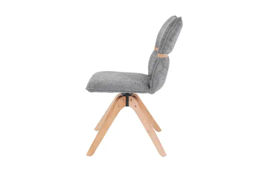 Stuhl MAROU - drehbar, Stoff, Graublau