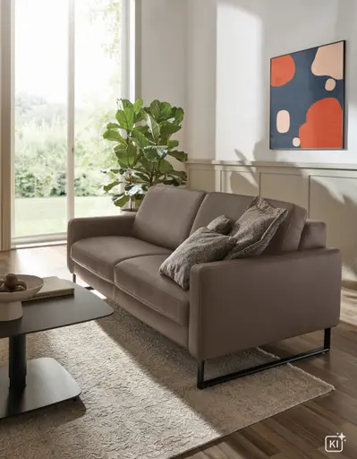 Sofa Aracena - 3-Sitzer inkl. Sitzvorzug motorisch, Leder, Dunkelbraun