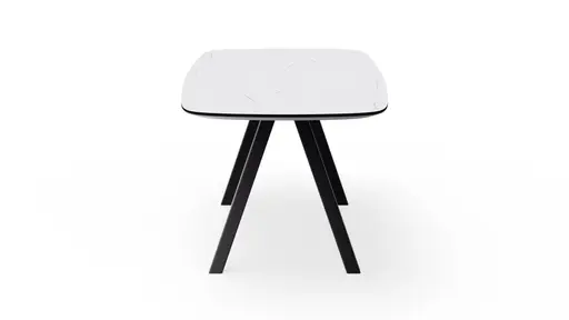 Esstisch Jari - LB ca. 180x95 cm, Keramik, Weiß