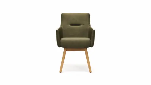 Armlehnstuhl Calgary - Leder, Olive
