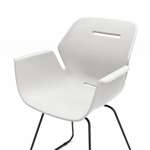 Armlehnstuhl Tooon - Kunststoffschale, Weiß, Kufe, Schwarz