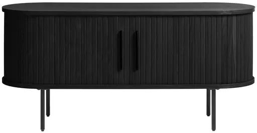 TV-Lowboard - B ca. 120 cm, Eiche Furnier, Schwarz