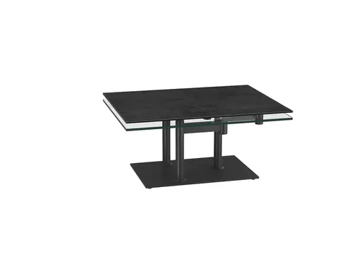 Couchtisch - Platten drehbar, LBH ca. 90/150 x60 cm, Keramik, Titan