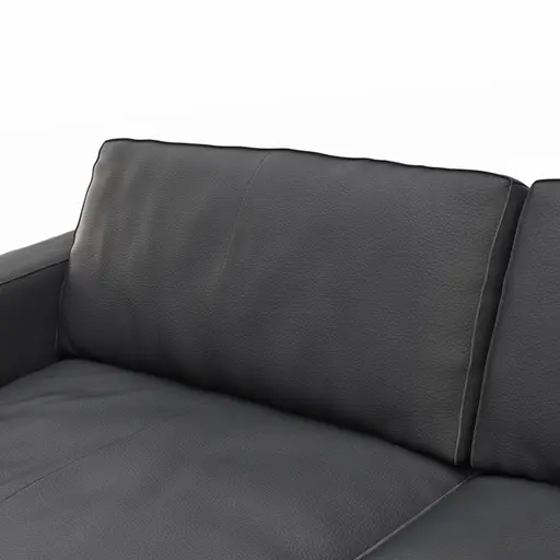 Sofa Aprino 2 - 3,5-Sitzer XXL, Dickleder, Schwarz, Armlehne Block schmal
