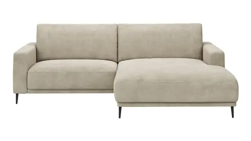 Ecksofa Solero - 1,5-Sitzer mit Longchair rechts, Stoff, Sand