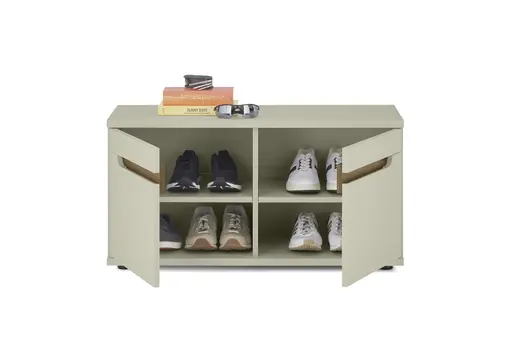 Sitzbank - B ca. 90 cm, Kaschmir, Nussbaum Nachbildung
