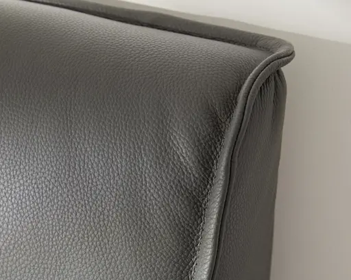 Bett Foresta - Liegefläche ca. 180x200 cm, Asteiche massiv, Bianco, Leder, Anthrazit