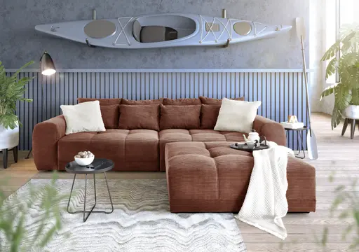 Hocker JANNI - Stoff, Rost