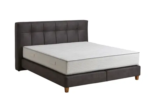 Boxspringbett Alpin - Liegefläche ca. 180x200 cm, Stoff, Anthrazit