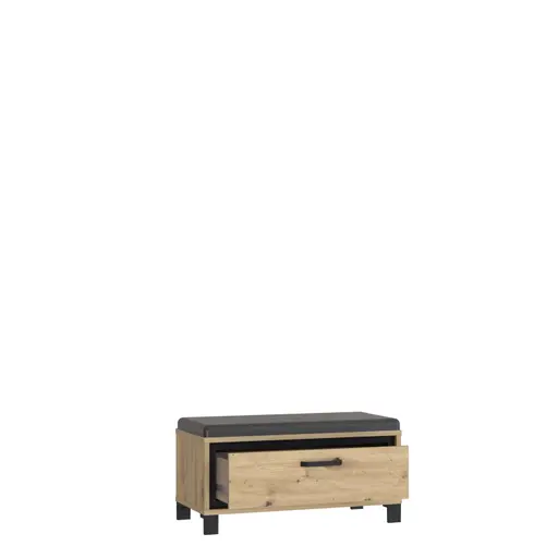 Couchtisch FARIDA - LB ca. 80x60 cm, Eiche Dekor, Schwarz