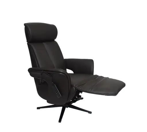 TV-Sessel MATHIS - drehbar, Aufstehhilfe, Relaxfunktion, Kopfteilverstellung, Leder, Chocolate