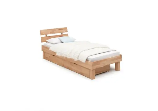 Bettgestell- Liegefläche ca. 90x200 cm, Kernbuche, Massiv, Geölt