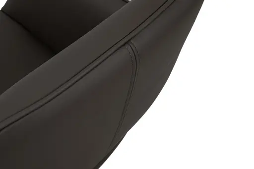 Armlehnstuhl MARIELLE - drehbar, Leder, Dunkelbraun
