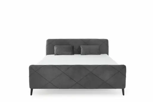 Boxspringbett JESSI- Liegefläche ca. 180x200 cm, Stoff, Grau