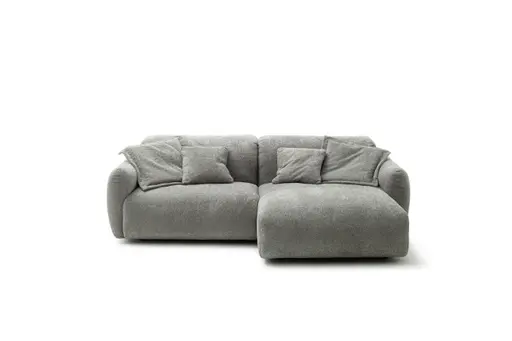 Ecksofa Till - 1,5-Sitzer mit Longchrair rechts, Stoff, Grau