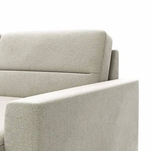 Wohnlandschaft Merlos H - Ecke links mit 2,5-Sitzer und Longchair rechts inkl. Relaxfunktion (motorisch),Stoff, Natur