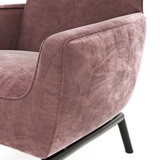 Sessel Matina - Größe L, Velour, Weinrot