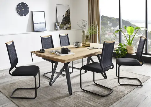 Freischwinger - Stoff, schwarz