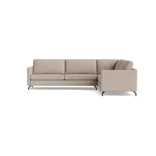 Ecksofa Cuneo Klassik - 2,5-Sitzer mit Ecke rechts, Stoff, Graubeige