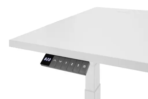Eckschreibtisch - höhenverstellbar, LB ca. 185x77 cm, Weiß