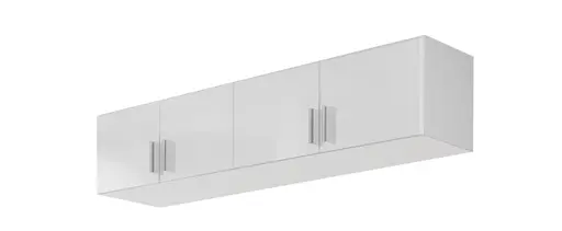 Schrankaufsatz- B ca. 181 cm, Weiß, Weiß Hochglanz
