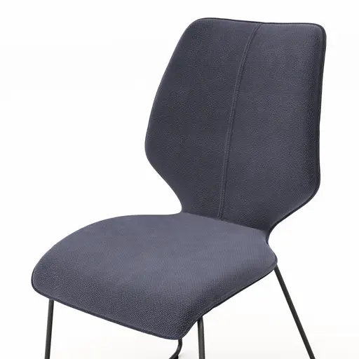 Stuhl Penthouse - Stoff, Dunkelblau, Leder, Lavendel, Kufen, Anthrazit