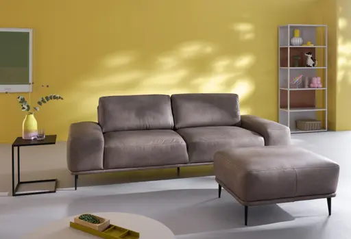 Sofa Oslo - 3-sitzer, Leder, Taupe