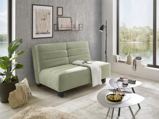 Faltsofa Easy - 2-Sitzer ohne Armlehne, ca. 140 cm inkl. Schlaffunktion, Stoff, Grün