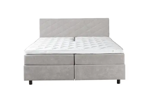 Boxspringbett Premium Line Diamond - Liegefläche ca. 180x200 cm, motorische Funktion, Stoff, Hellgrau
